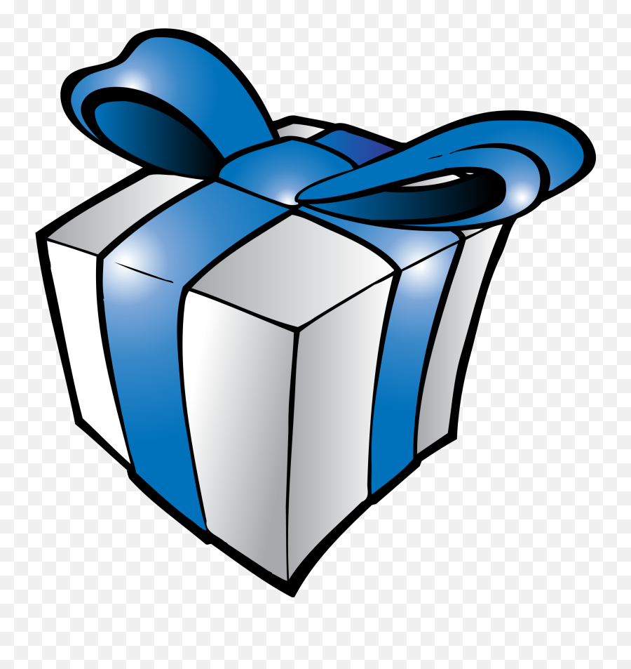 Blue Birthday Present Clip Art - Birthday Present Clip Art Free Emoji,Present Clipart