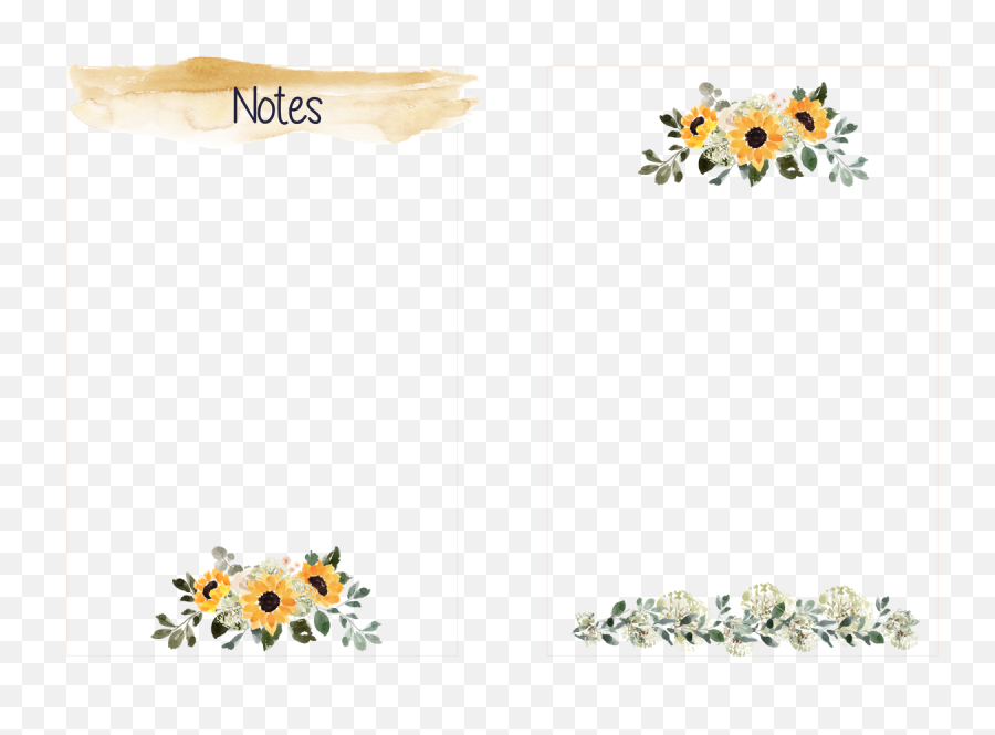 Watercolor Sunflowers Babyu0027s Breath Floral Clipart Painting Emoji,Transparent Watercolor Flowers