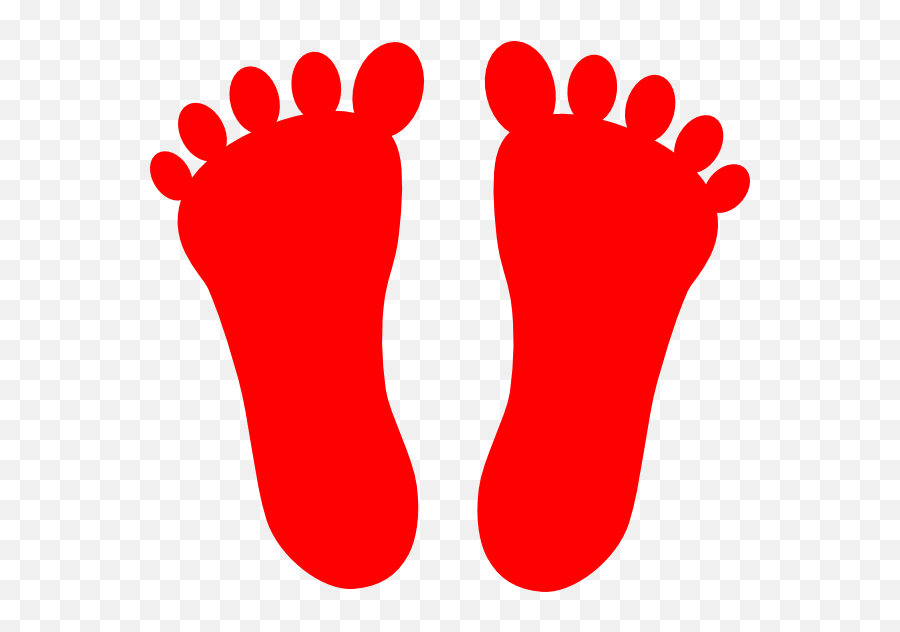 Footprint Clipart Red Footprint Red Transparent Free For - Colored Footprints Clipart Emoji,Footprint Clipart