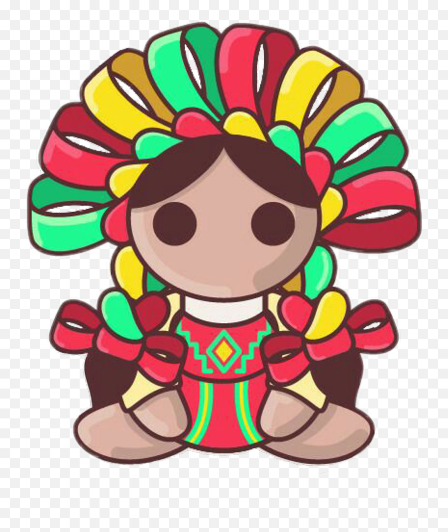 Doll Vintage Cute Mexican Travel People Color - Maria Mexican Doll Clipart Emoji,Mexican Clipart