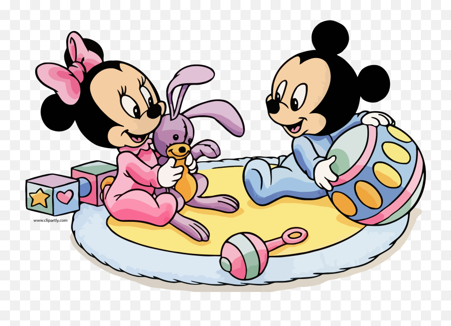 Download Hd Baby Mickey Baby Minnie Ball Bunny Toy Clipart - Minni Mouse Colouring Pages Emoji,Toy Clipart