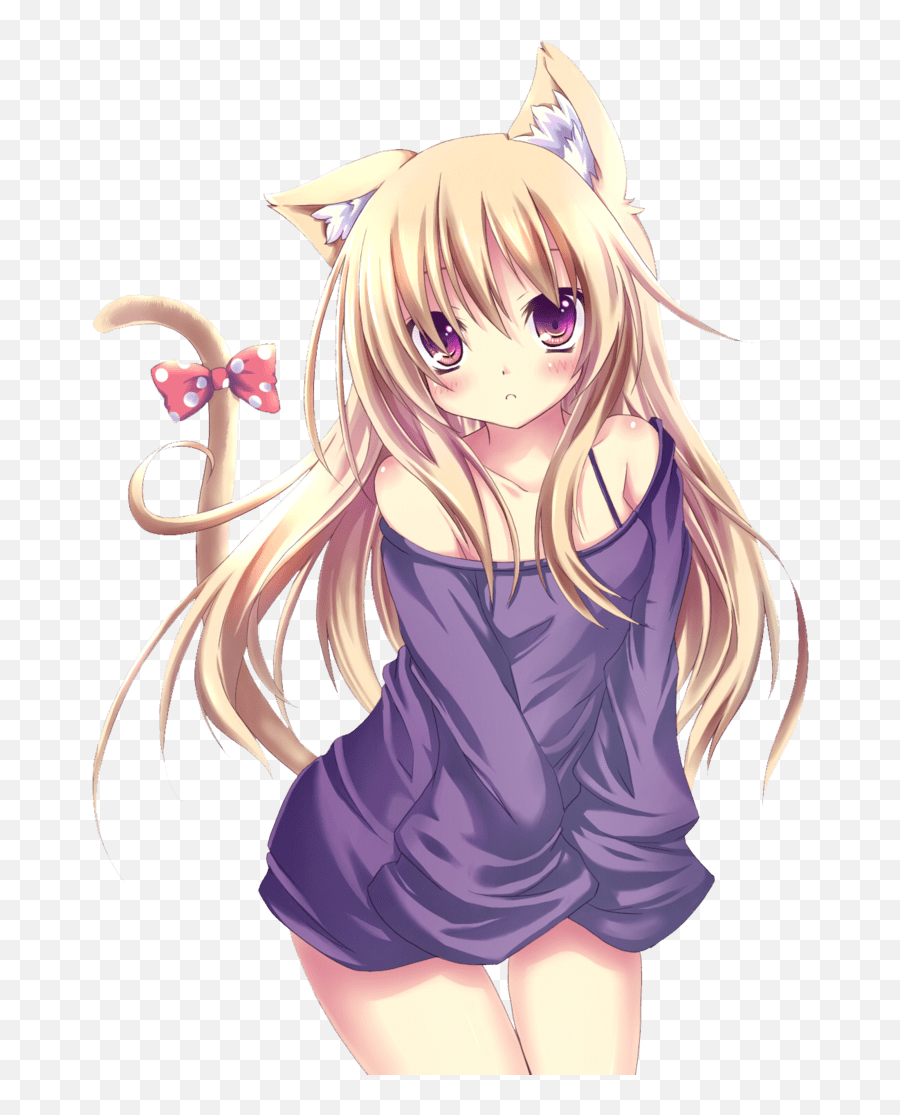 Cat Girl Dress - Cute Cat Girl Profile Emoji,Anime Girl Transparent Background