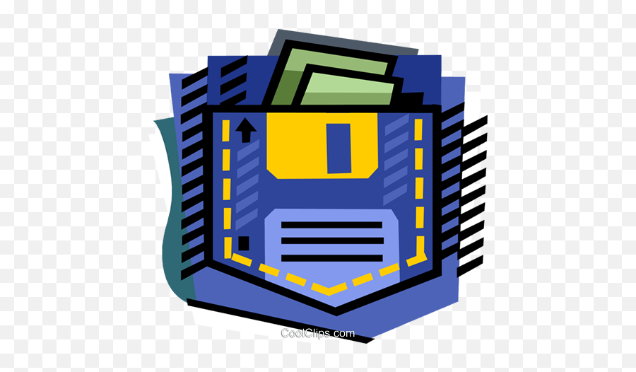 Computer Disk As Pocket Royalty Free Vector Clip Art - Vertical Emoji,Pocket Clipart