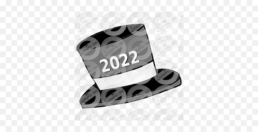 New Years Hat Picture For Classroom Therapy Use - Great Emoji,New Year Clipart Black And White