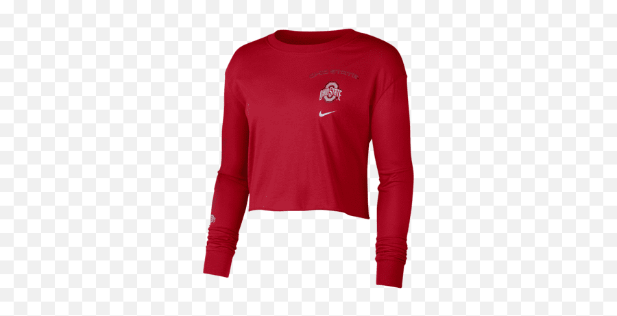 Nike College Ohio State Womenu0027s Long - Sleeve Crop Sweatshirt Emoji,Ohio State Logo Pictures