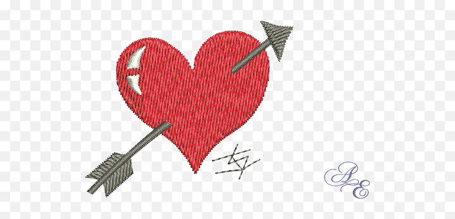 Art Of Embroidery - Heart Arrow Machine Embroidery Designs Emoji,Heart Arrow Png