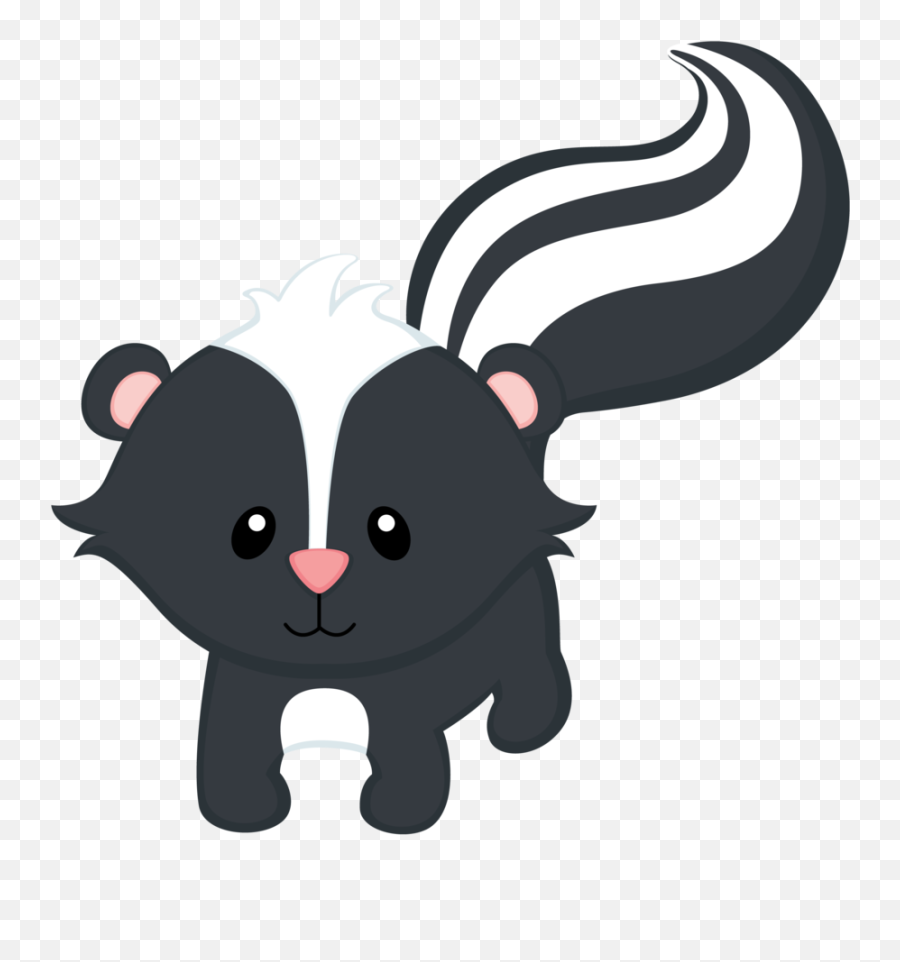 Free Skunk Clipart Black And White - Baby Woodland Animals Clipart Emoji,Skunk Clipart