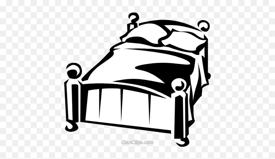 Bed Royalty Free Vector Clip Art - Bed Size Emoji,Bed Clipart Black And White