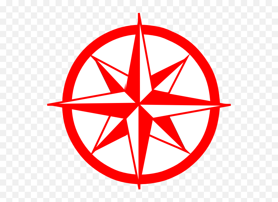 Download Hd Red Compass Clip Art At Clker - Compass Rose Unbalanced Wheel Of Life Emoji,Compass Rose Clipart