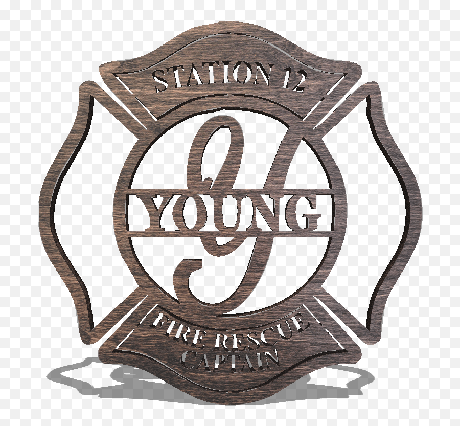 Firefighter Badge Split Monogram Emoji,Fireman Logo