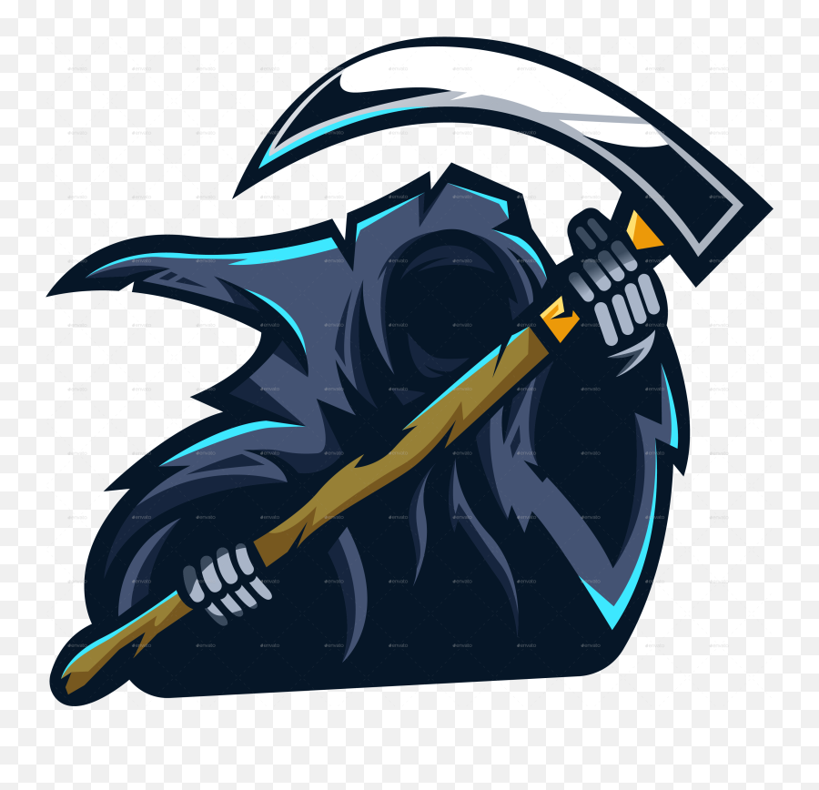 Grim Reaper Mascot Logo By Saripuddinhasan Graphicriver Emoji,Reapers Logo