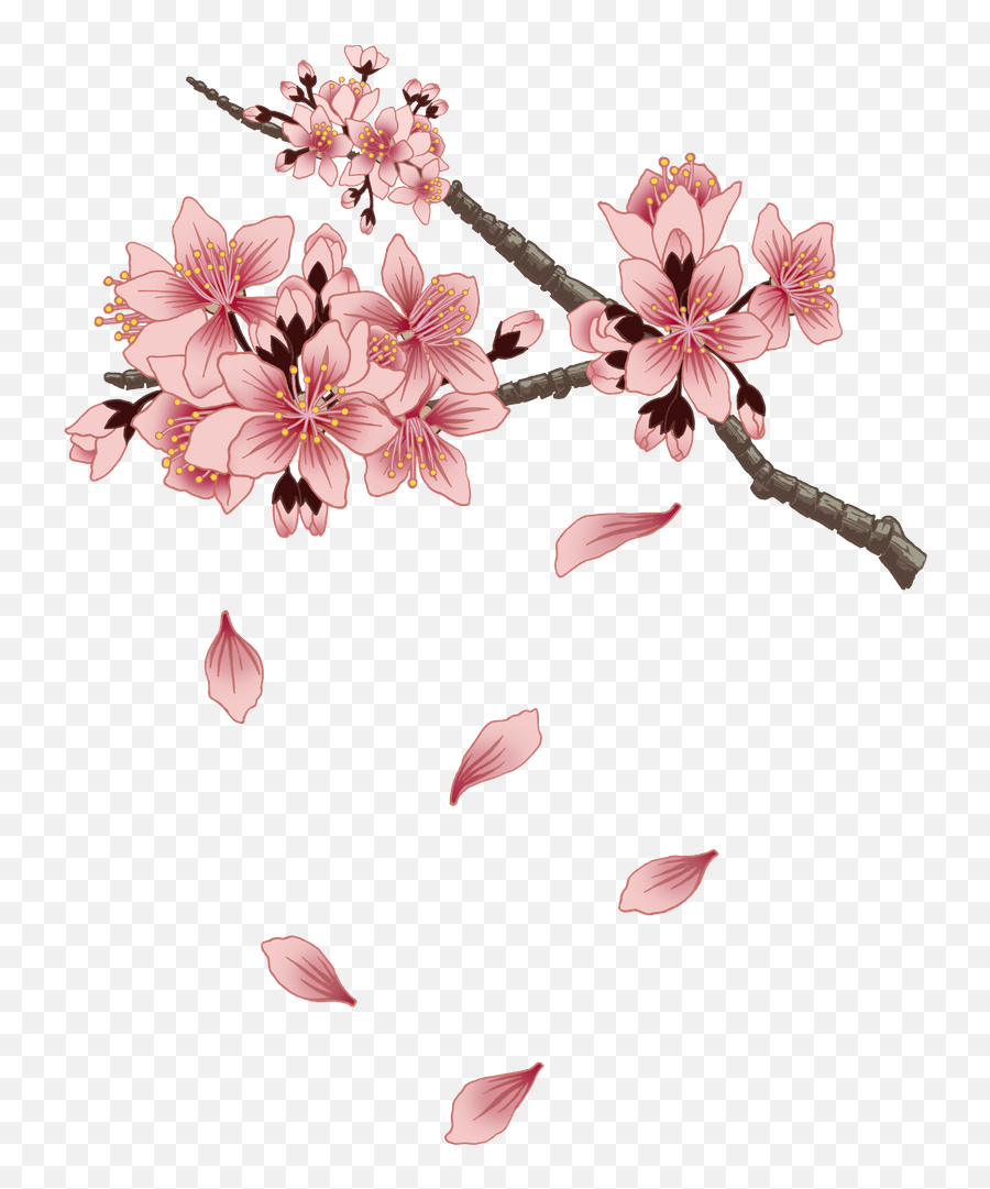 Cherry Blossom Branch Art Print By Zakniteh - Xsmall In Emoji,Cherry Blossom Branch Png