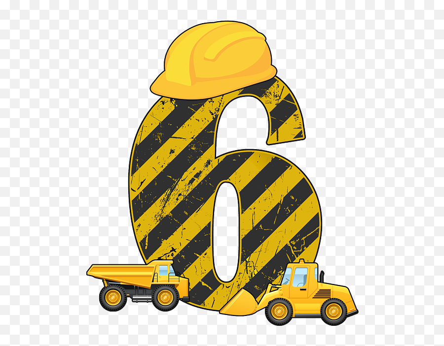 6th Birthday Digger 6 Years Builder Excavator Gift Iphone 12 Emoji,Digger Clipart