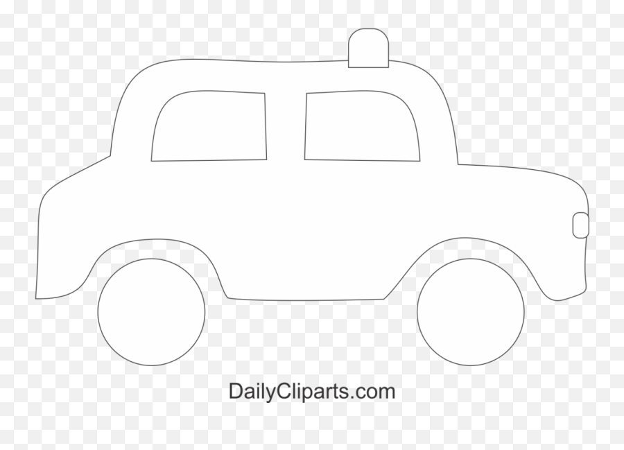 Red Beacon Black White Car Clipart - Language Emoji,Car Clipart Black And White