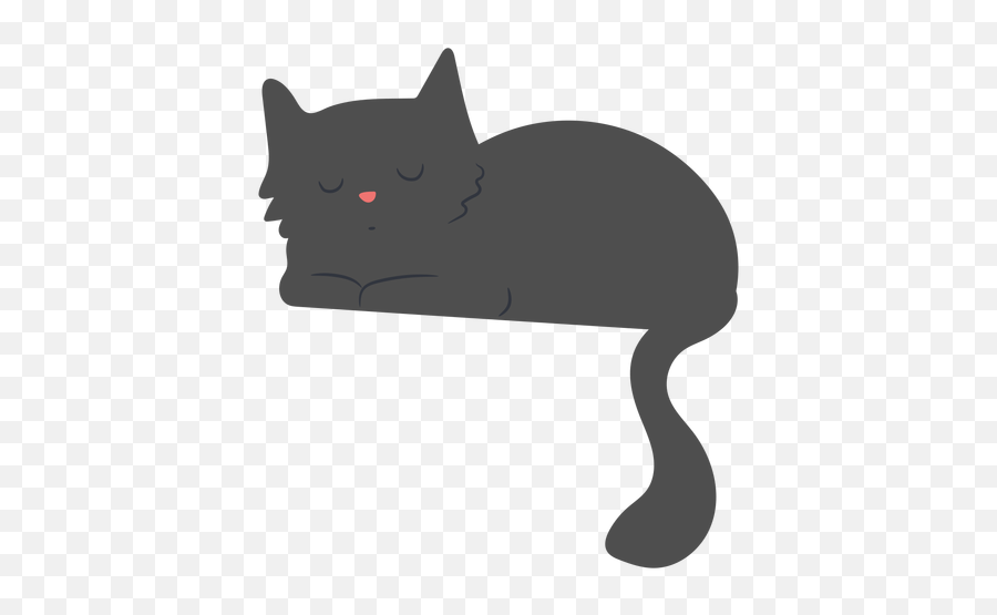 Sleepy Cat Flat - Transparent Png U0026 Svg Vector File Cat Flat Image Png Emoji,Black Cat Png