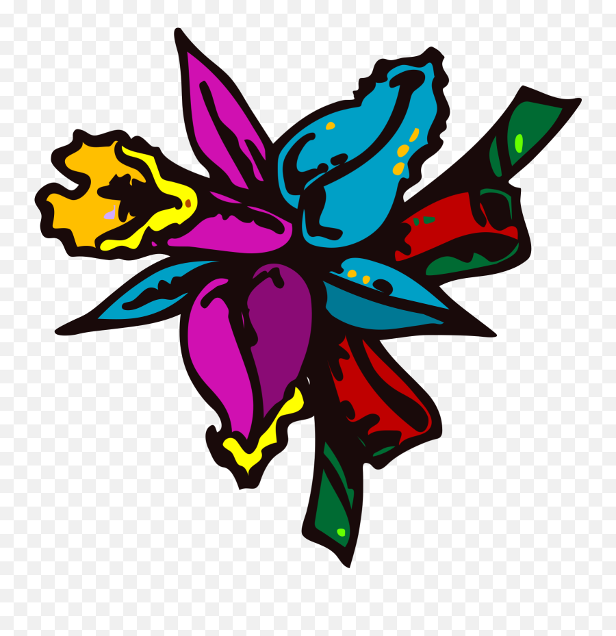Rainbow Daffodil Svg Vector Rainbow - Flower Emoji,Daffodil Clipart
