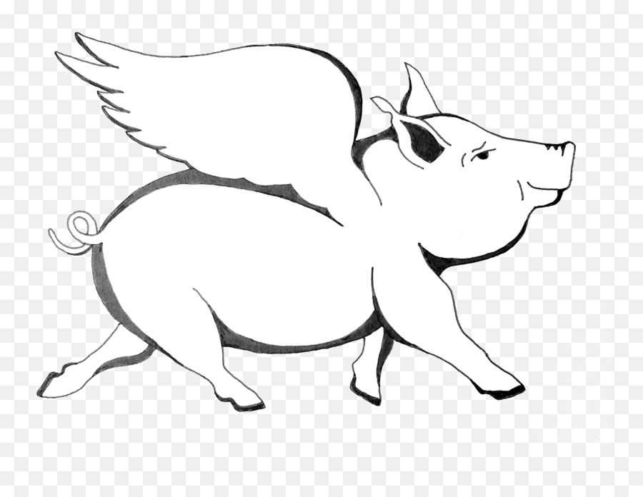 Flying Pig Png - Flying Pig Transparent Clipart Full Size Fictional Character Emoji,Pig Transparent