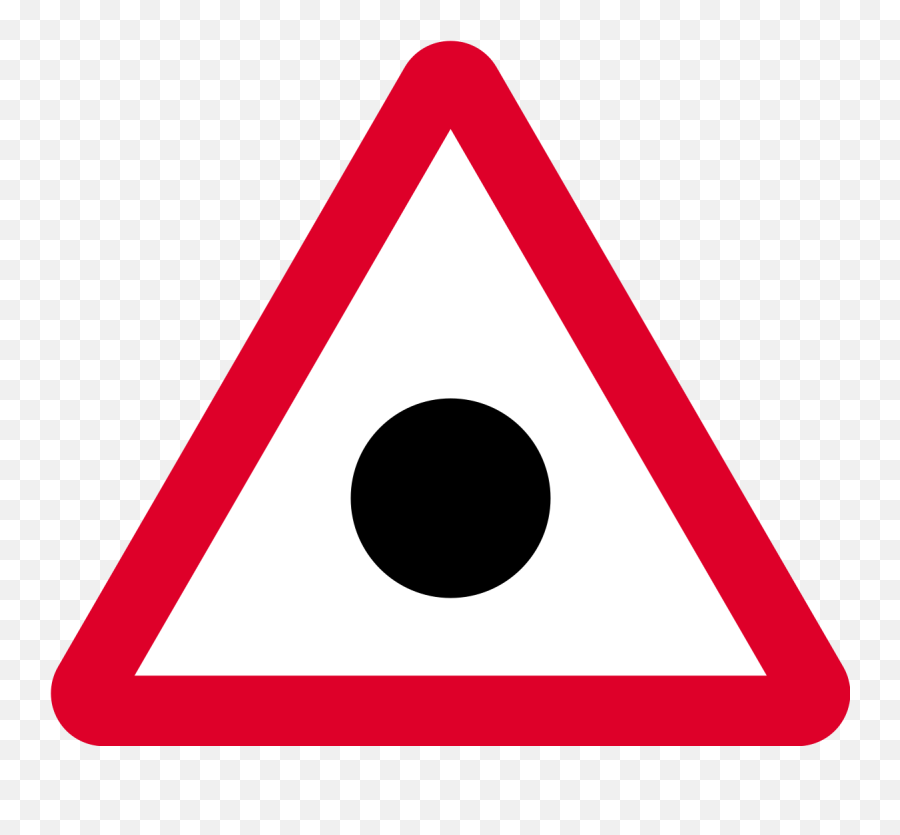 Accident Blackspot - Wikipedia Triangle With Dot Sign Emoji,Black Circle Png