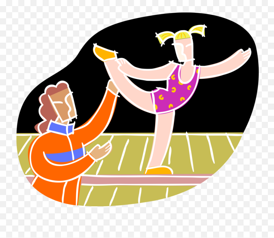Gymnast Clipart Gymnastics Coach Gymnast Gymnastics Coach - Gymnastics Coach Clipart Emoji,Gymnastics Clipart