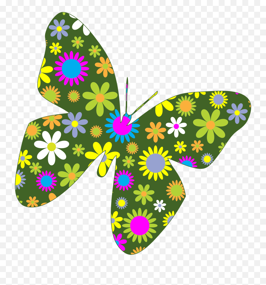 Clipart Flowers And Butterflies Png - Butterflies And Flowers Clipart Emoji,Butterflies Png