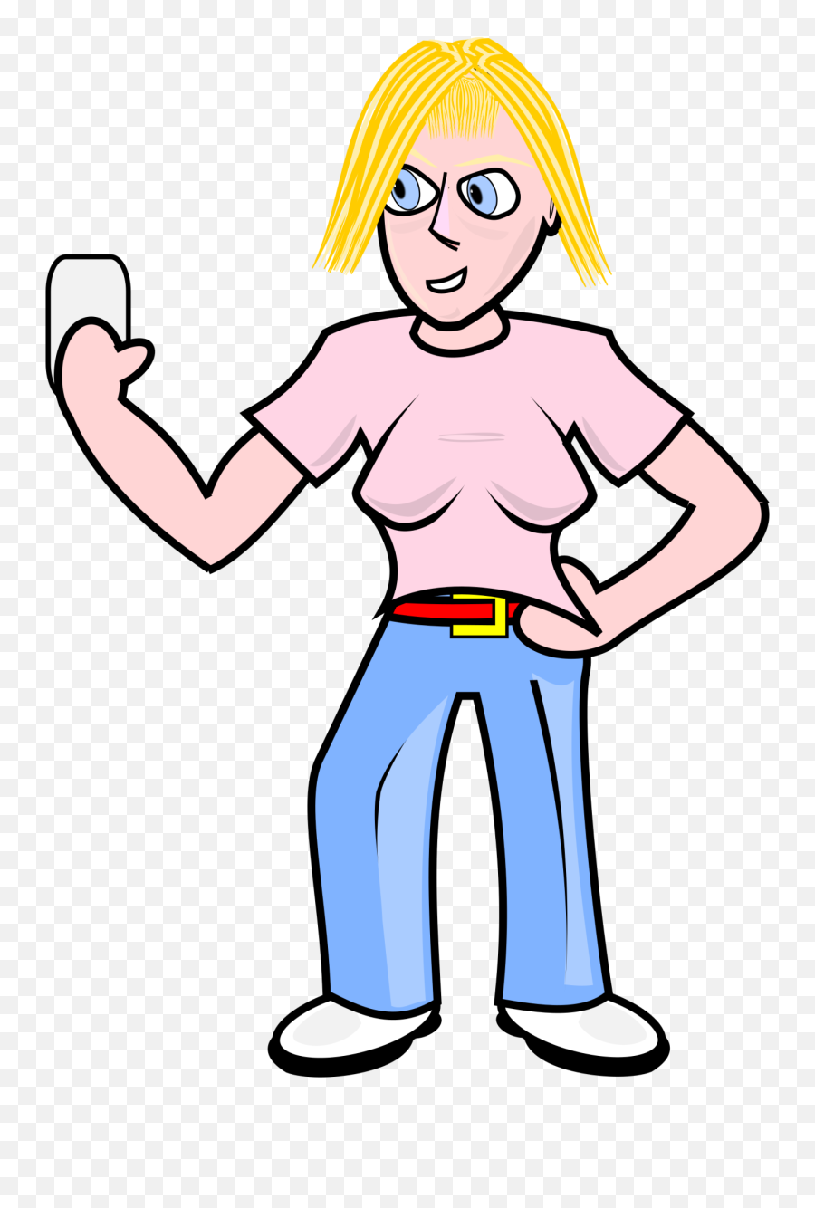 Teenage Girl Using Mobile Phone Clipart Transparent Png - Standing Teenage Girl Clip Art Girl Emoji,Phone Clipart