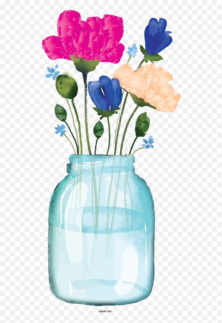 Flowers Vase Flower Artifact For Hibiscus - Hibiscus Clipart Emoji,Vase Of Flowers Clipart