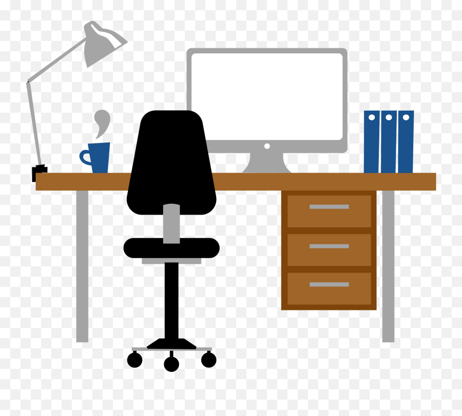 Office Desk Clipart - Work Desk Clipart Emoji,Desk Clipart