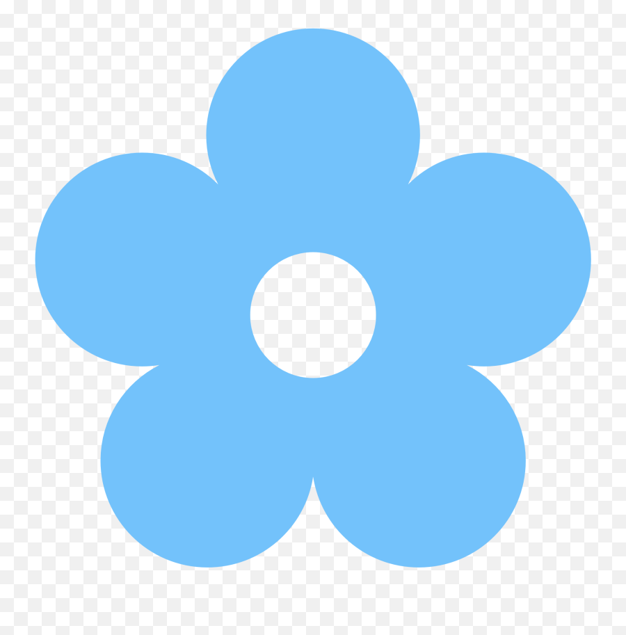 Flower Clipart Transparent Background - Light Blue Flower Clipart Emoji,Free Clipart