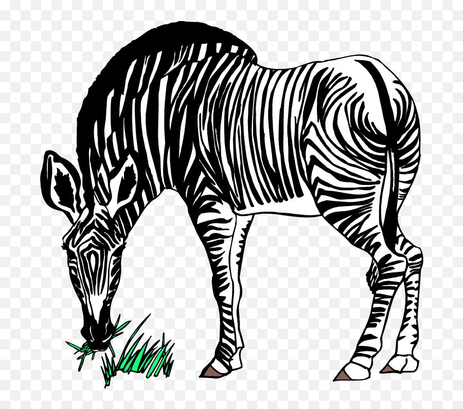 Free Zebra Clipart 5 - Clip Art Zebra Eating Grass Emoji,Zebra Clipart