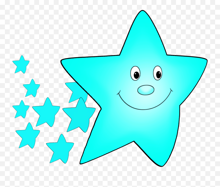 Cartoon Blue Star - Star Light Cartoon Emoji,Blue Stars Png