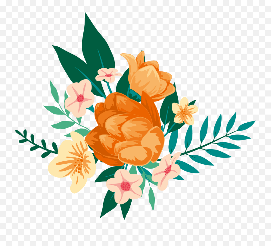 Floral Design Painting Flower Clip Art Flowers - Transparent Colour Paint Flower Png Hd Emoji,Flowers Transparent Background