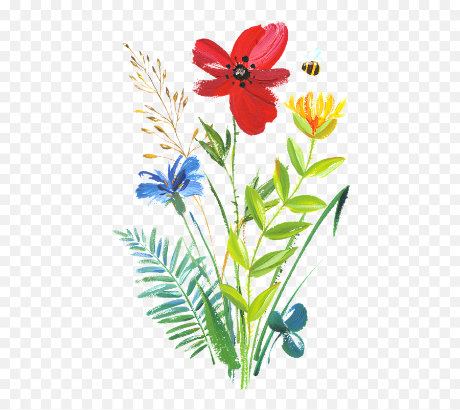 Painted Flowers Png - Handpainted Watercolor Flower Emoji,Painted Flowers Png