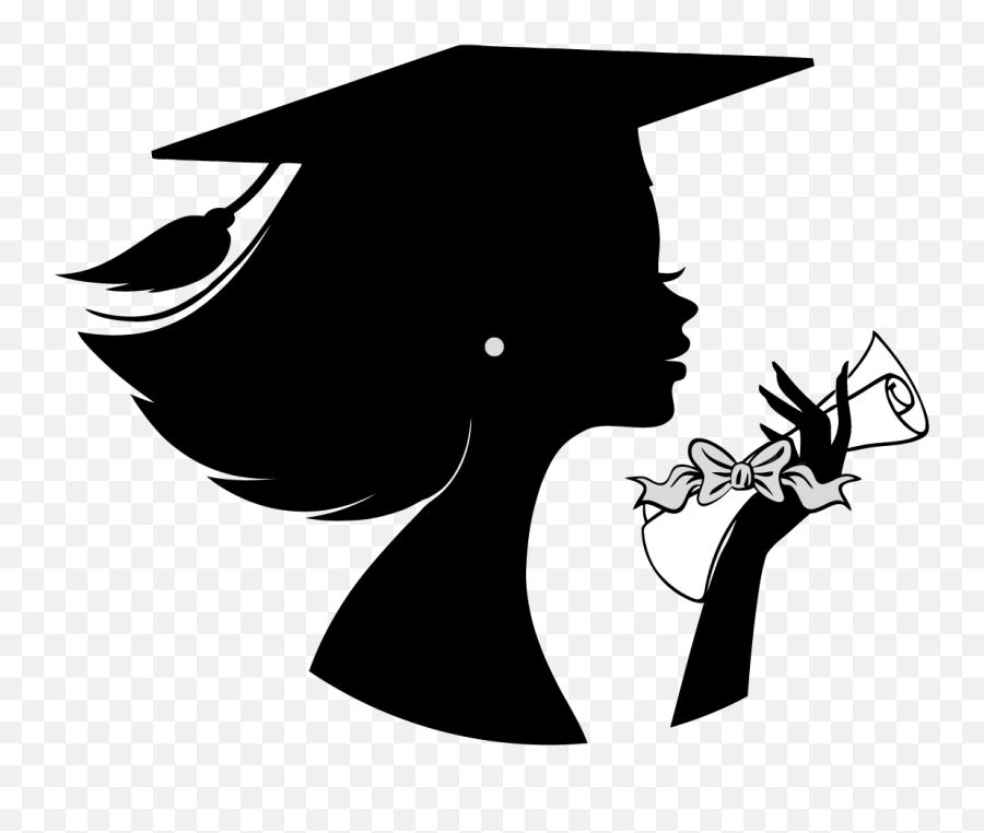 Graduate Drawing Graduation Party - Graduation Girl Emoji,Graduation Clipart Black And White