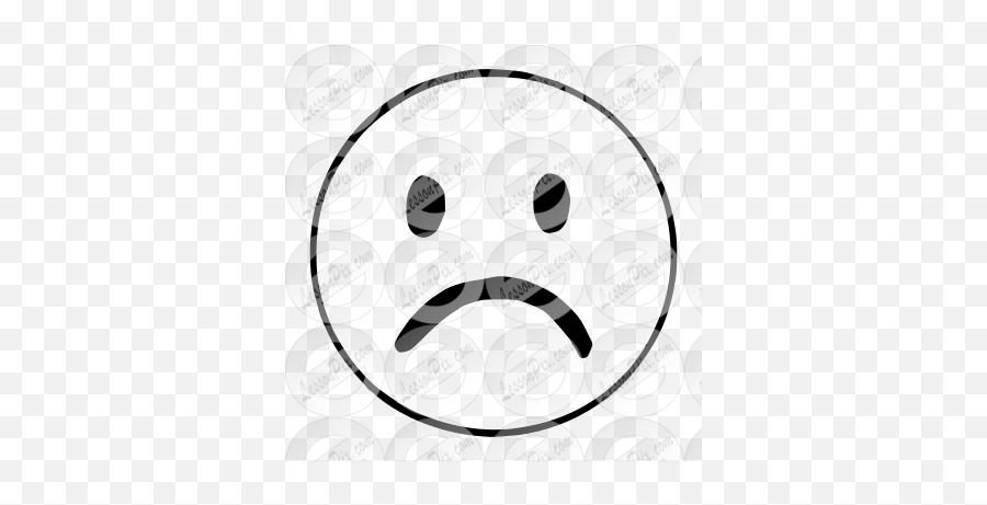 Sad Face Outline For Classroom - Dot Emoji,Sad Face Clipart