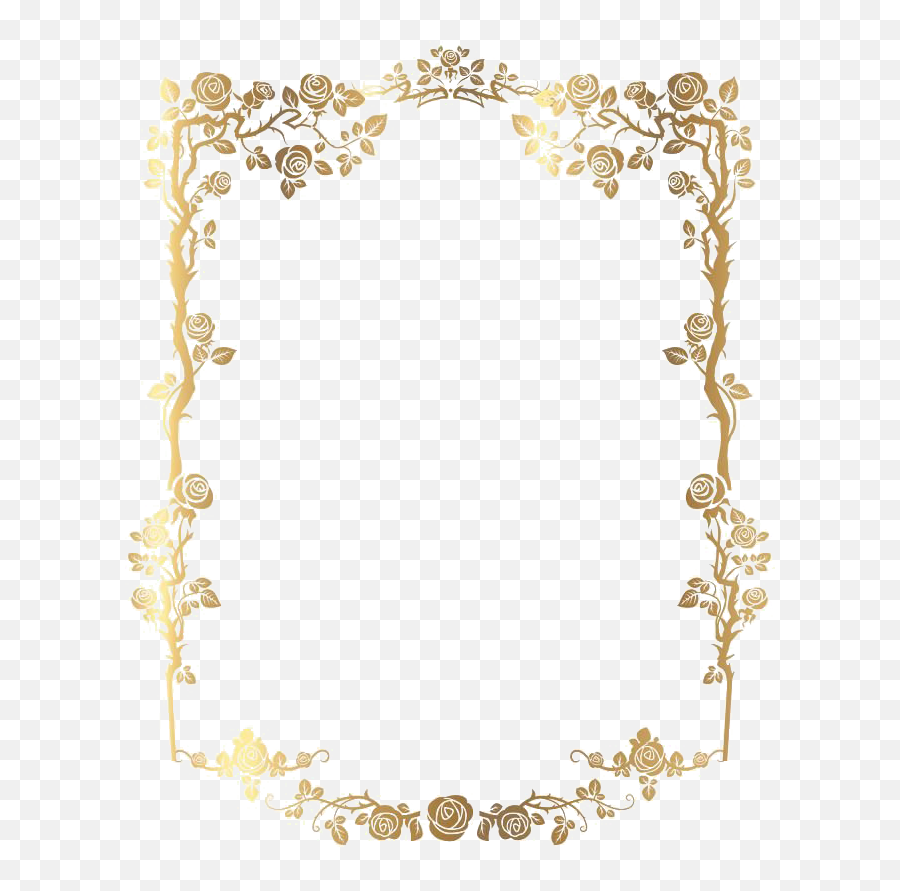 Rectangle Golden Frame Border Png - Gold Vintage Frame Border Emoji,Rectangle Clipart