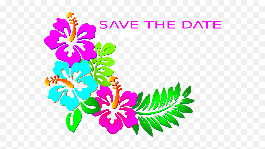 Save The Date Luau Clip Art At Clker - Corner Butterfly Border Designs Emoji,Save The Date Clipart