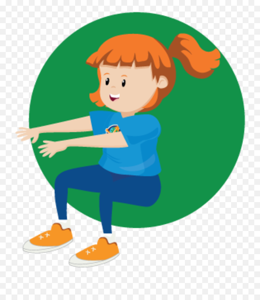 Esa - Mission X Girl Squatting Strength Training Kids Cartoon Emoji,Missions Clipart