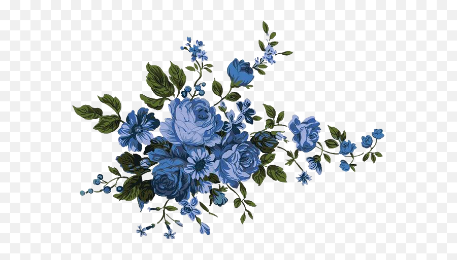 Blue Floral Png Free Download Png Mart - Ramos De Flores Azul Emoji,Flowers Png