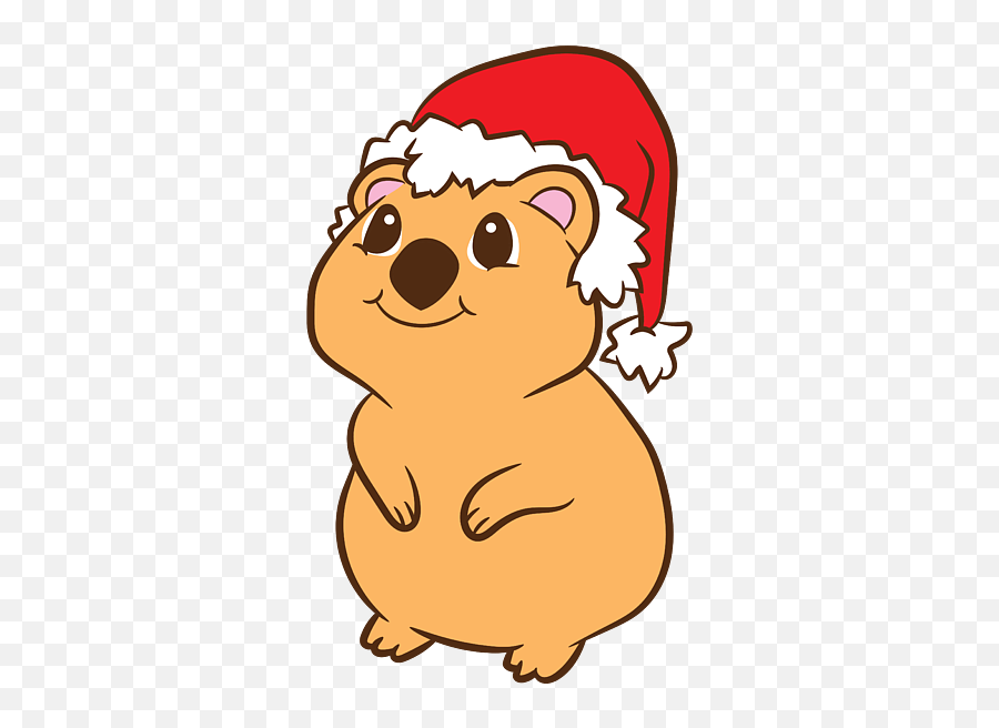 Quokka With Santa Hat Funny Quokka Lover Christmas Quokka Emoji,Cartoon Santa Hat Transparent