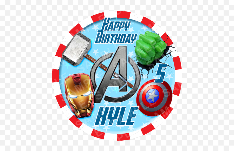 Avengers - Edible Cake Topper Personalised Printed Edible Emoji,Batman Logo Cake