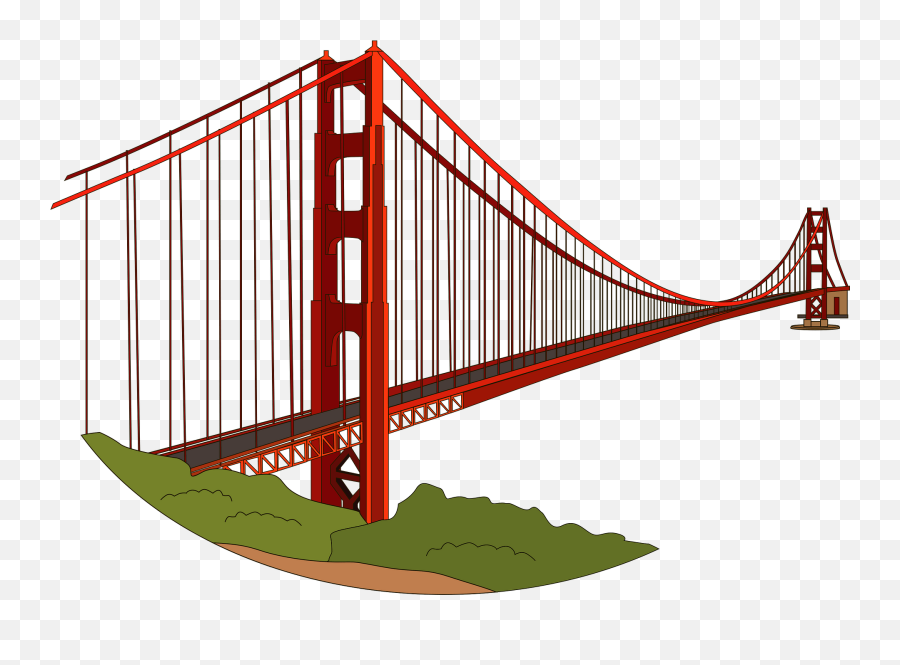 Golden Gate Bridge Clipart - Golden Gate Bridge Emoji,Gate Clipart