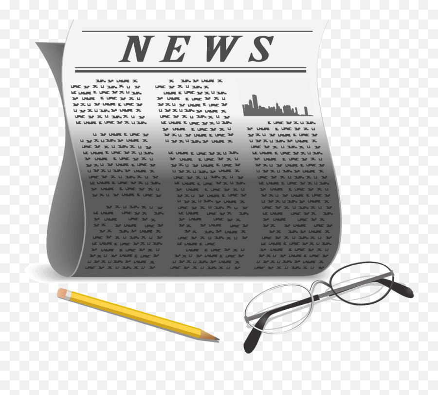 Newspaper Pencil And Glasses Clipart Free Download - Pen And News Paper Png Emoji,News Clipart