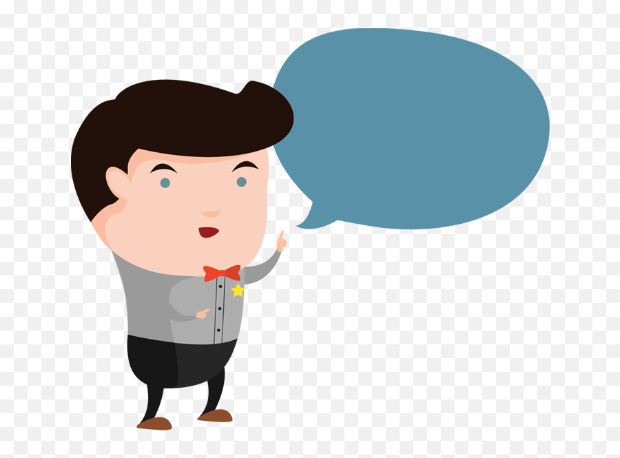 Cartoon Man With A Bubble To Speech - Cartoon Person Talking Emoji,People Talking Clipart