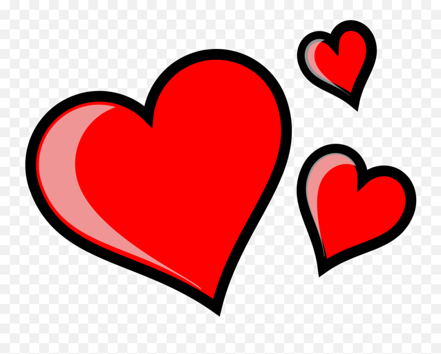 Three Hearts Clip Art - Girly Emoji,Hearts Clipart