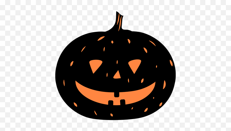 Smiling Black Pumpkin Illustration - Dot Emoji,Pumpkin Outline Png