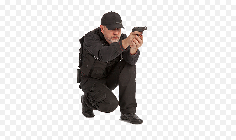 Policeman With Gun - Cop With Gun Transparent Background Emoji,Holding Gun Png