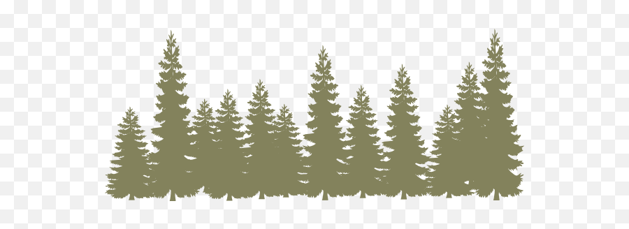 Forest Clipart Forrest - Pine Trees Clipart 600x247 Png Outline Pine Tree Silhouettes Emoji,Forest Clipart