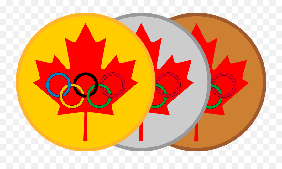 Download Hd Maple Leaf Olympic Medals - Canada Flags Png Emoji,Olympic Medals Clipart