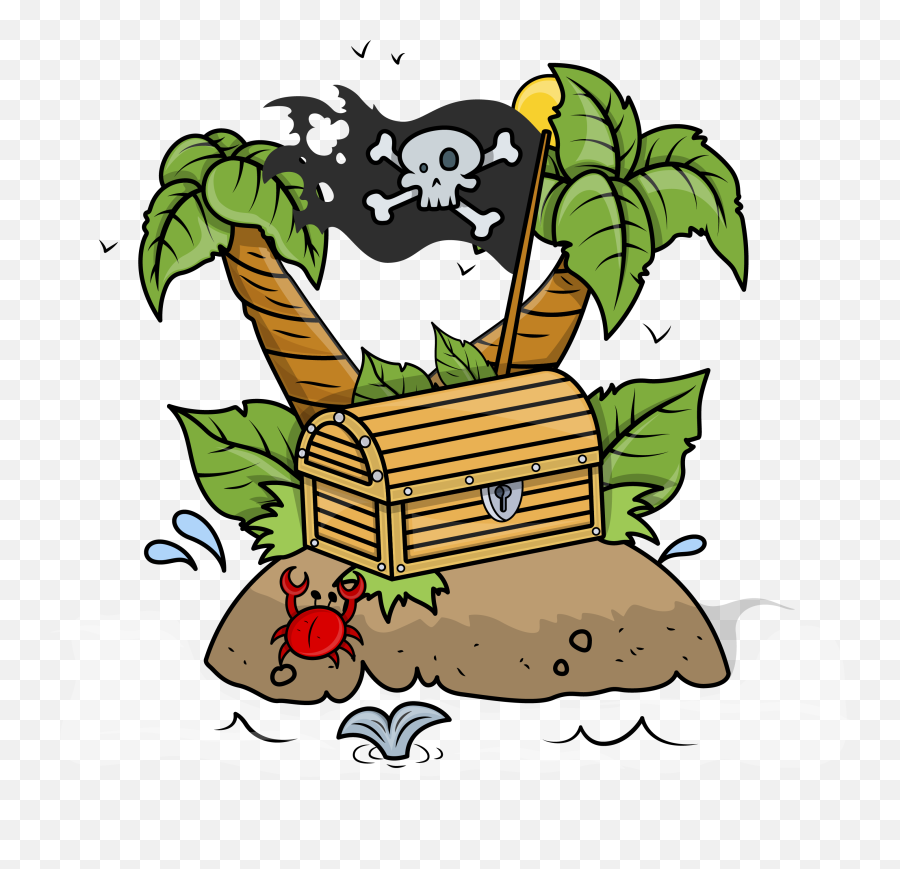 Pirate Treasure Chest Clip Art - Pirate On Treasure Chest Clip Art Emoji,Treasure Chest Clipart