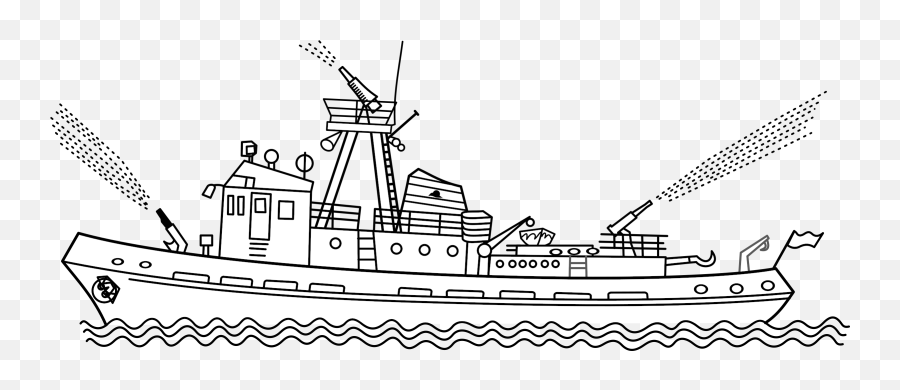 Fire Clipart Boat Fire Boat - Fire Boat Colouring Page Emoji,Boat Clipart Black And White